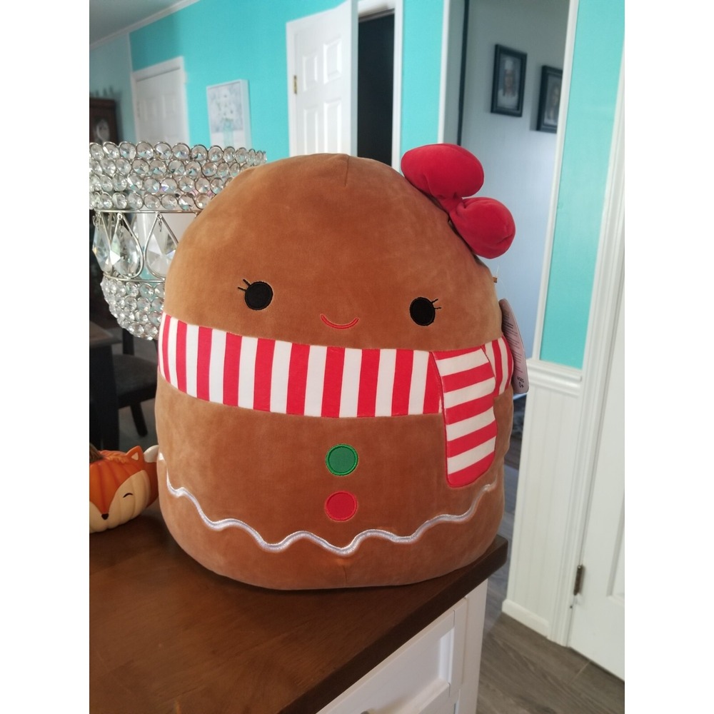 NWT Squishmallow 2019 16" Gina the Brown Gingerbread Person Girl Christmas HTF